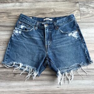 Levi's Distressed Middy Straight Cutoff Jean Shorts